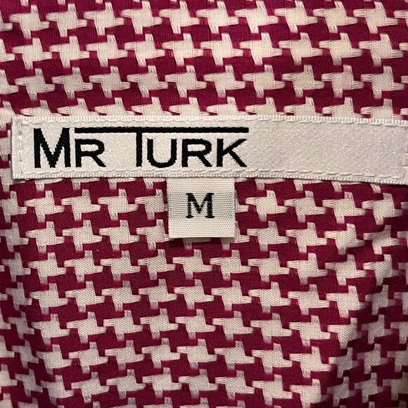 MR TURK Purple Houndstooth Long Sleeve Button Up Shirt   Men’s Size Medium - Picture 4 of 10